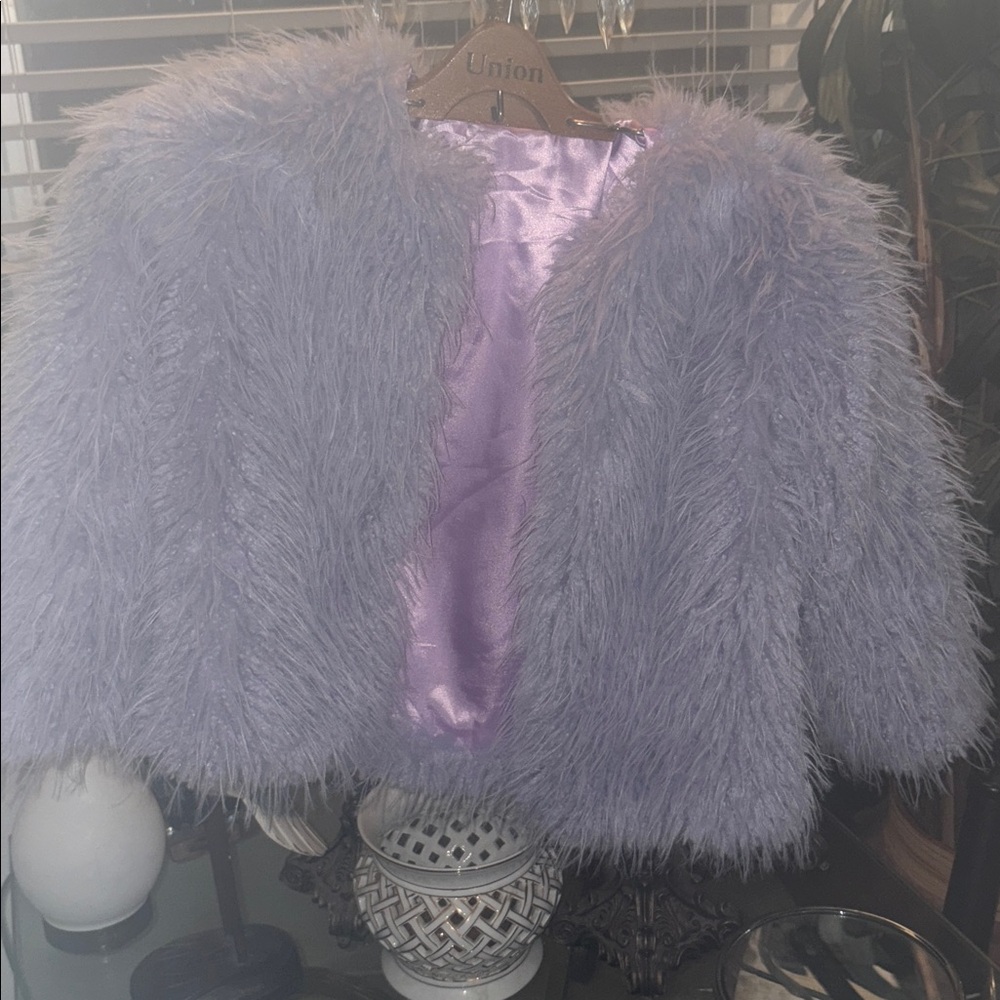Faux Fur Purple Lavender Jacket size small